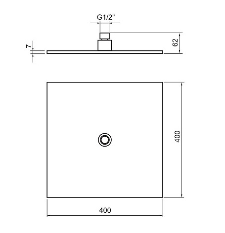 Aquaristo AQS60140 hlavová sprcha štvorcová, 400 × 400 mm